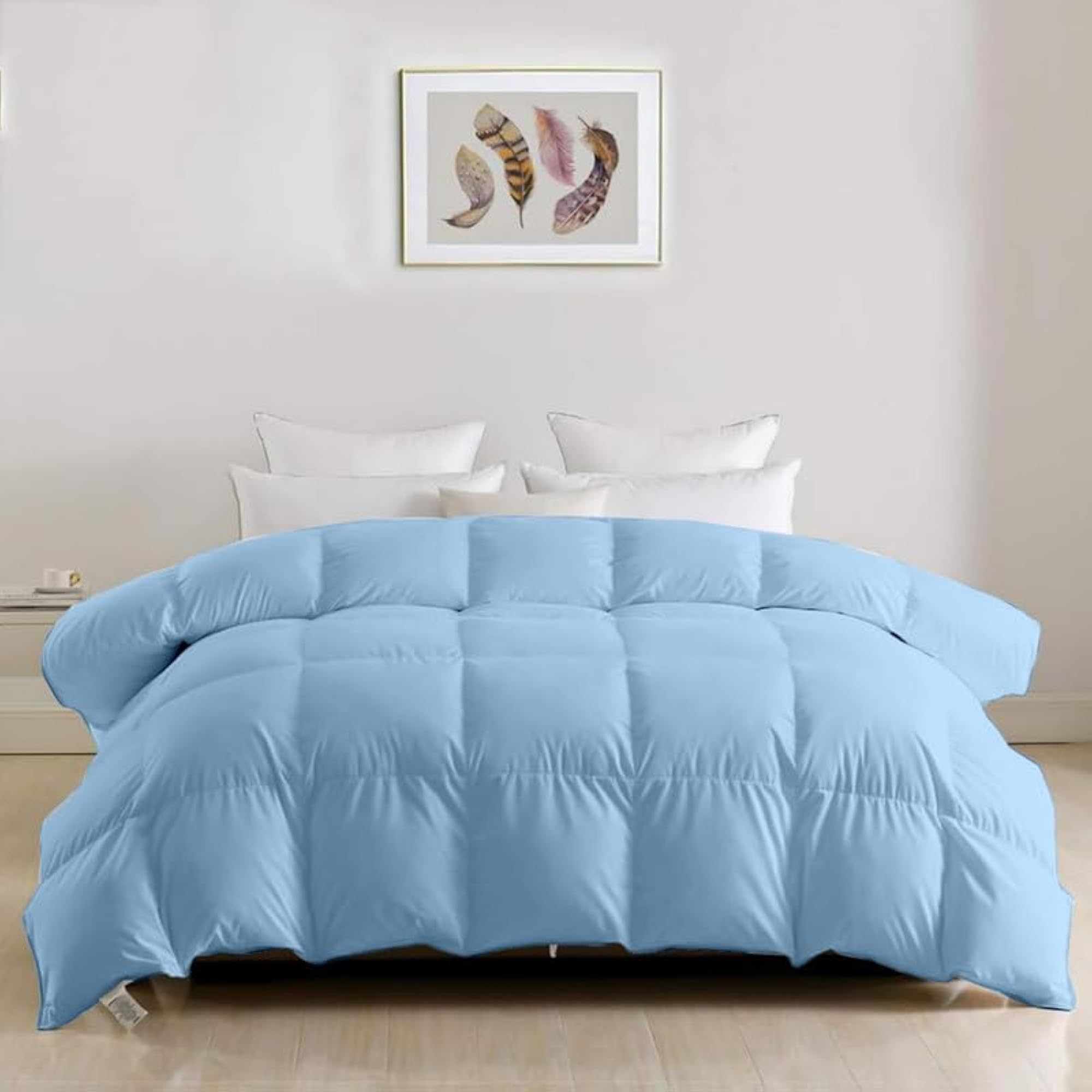Reversible Microfibre Comforter with Pillow Cover, Sky Blue & Sage